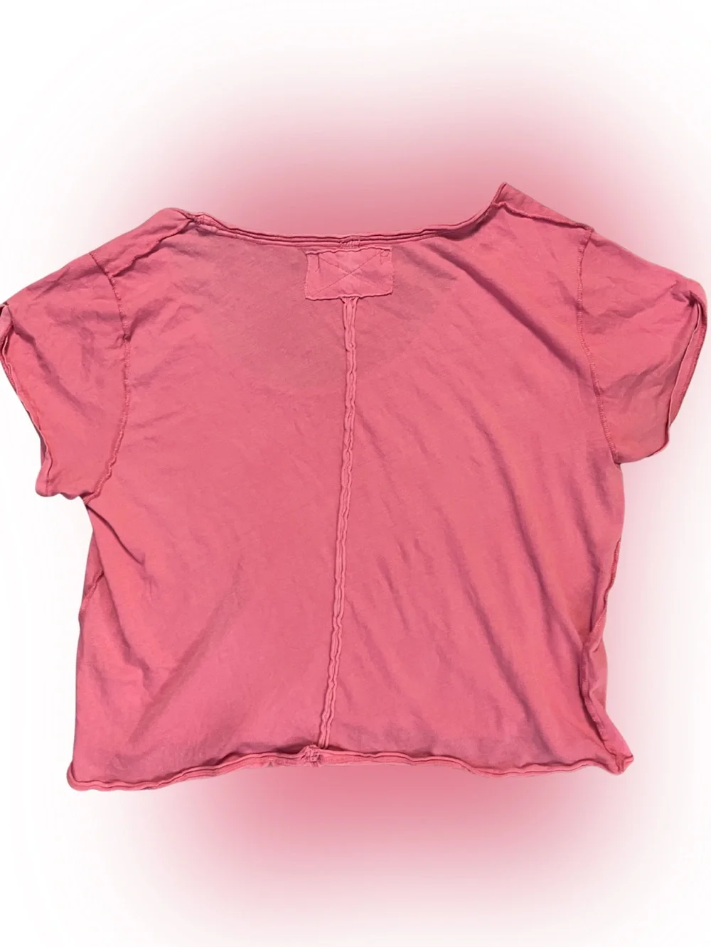 Free People We The Free Boxy Scoop Neck Tee | Pink | Size Medium - Picture 2 of 7